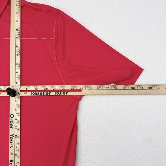 FootJoy Golf Polo Shirt Men XL‎ Athletic Fit Pink Solid Stretch Performance - Picture 11 of 12